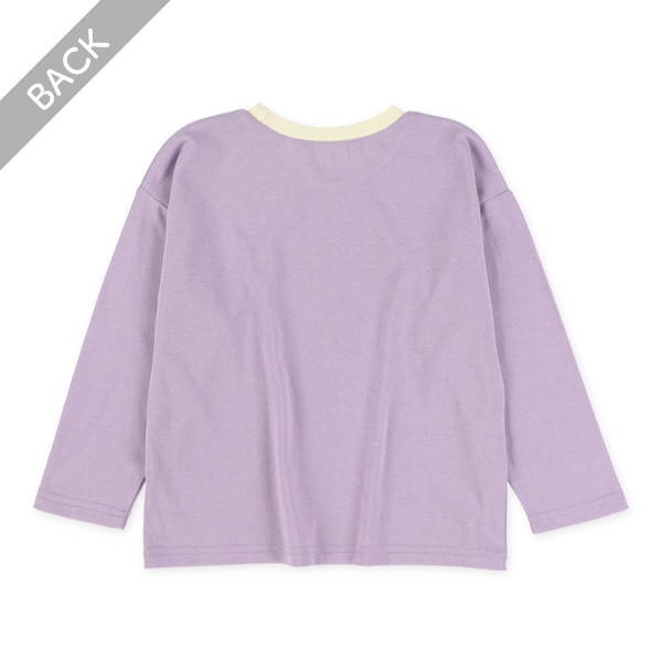 リブ配色ロゴ長袖Tシャツ