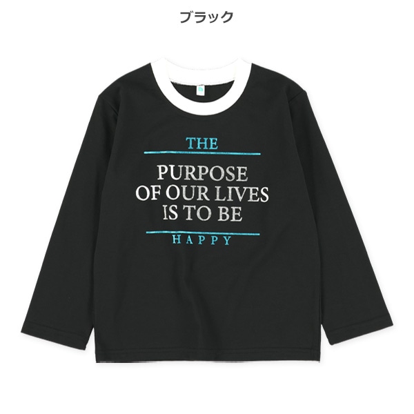 箔プリントロゴ長袖Tシャツ
