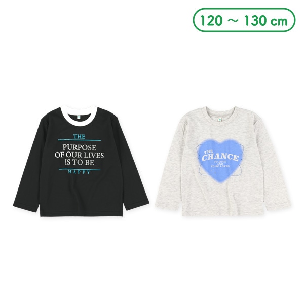箔プリントロゴ長袖Tシャツ