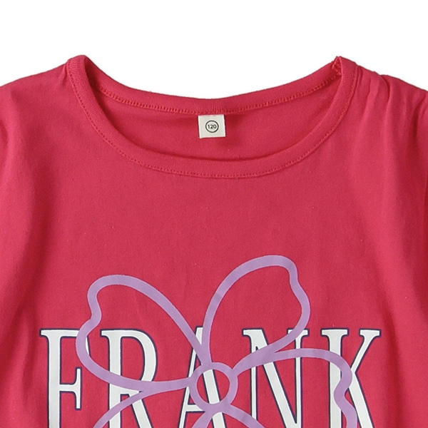 発泡プリント花半袖Tシャツ