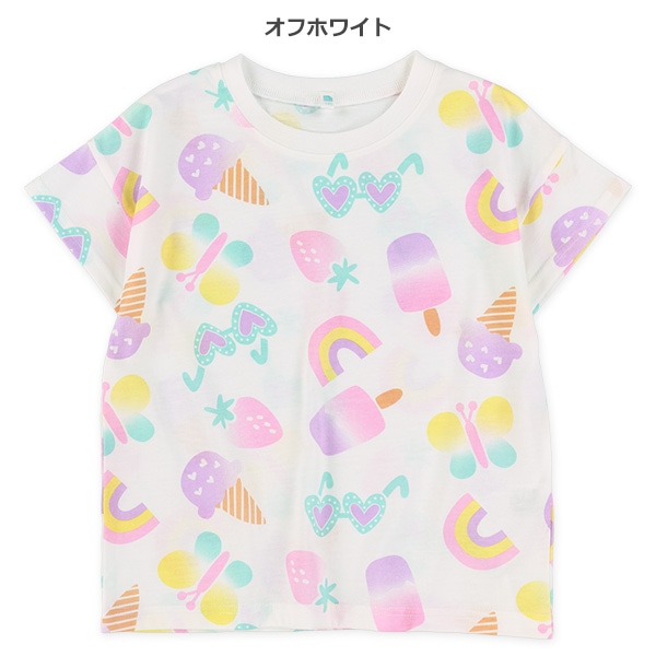 レインボーカラー総柄ビック半袖Tシャツ
