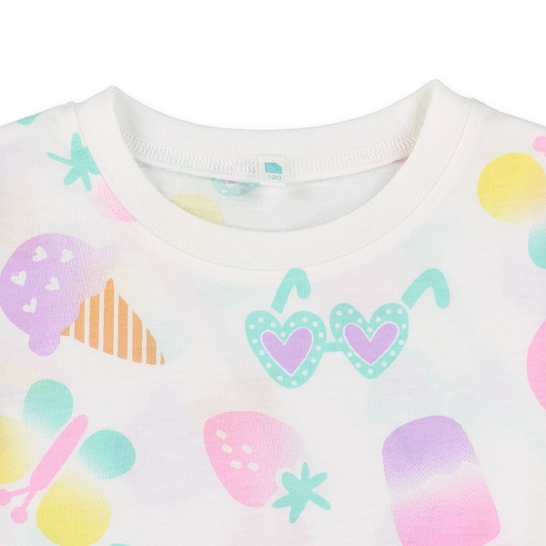 レインボーカラー総柄ビック半袖Tシャツ