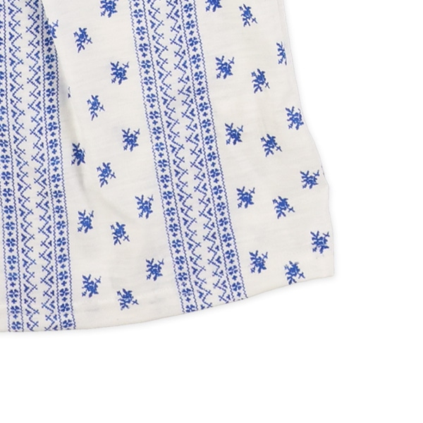 スラブ小花・ハートスモック半袖Tシャツ
