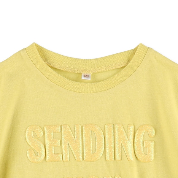 ラメ発泡プリントロゴ半袖Tシャツ