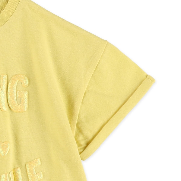ラメ発泡プリントロゴ半袖Tシャツ