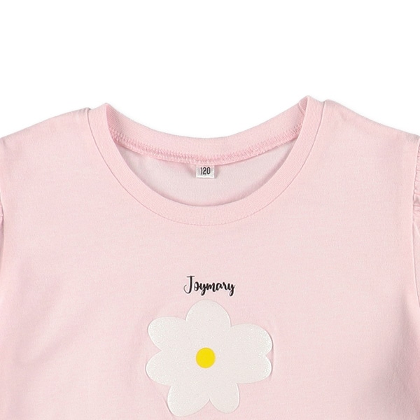 花袖ロゴ半袖Tシャツ