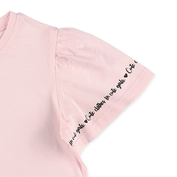 花袖ロゴ半袖Tシャツ