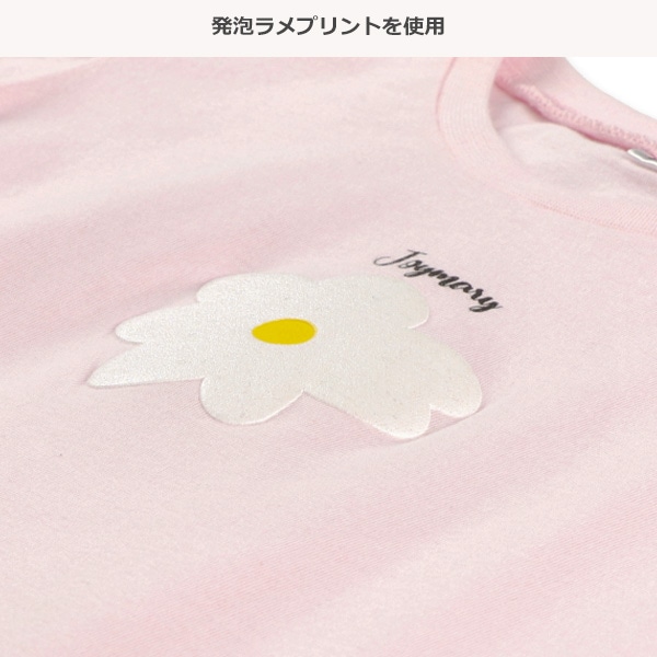 花袖ロゴ半袖Tシャツ