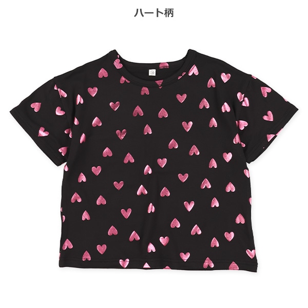 ストレッチ天竺箔プリント半袖Tシャツ