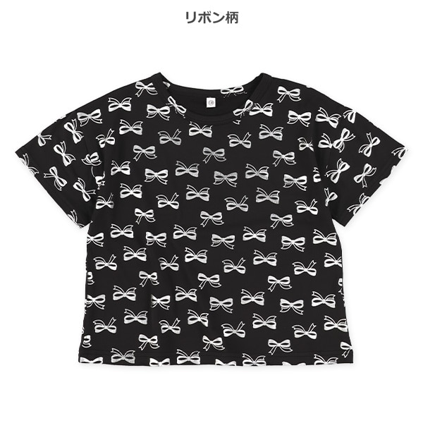 ストレッチ天竺箔プリント半袖Tシャツ