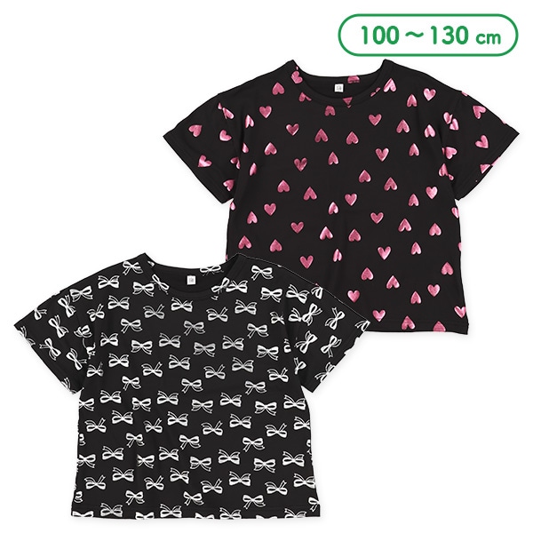 ストレッチ天竺箔プリント半袖Tシャツ