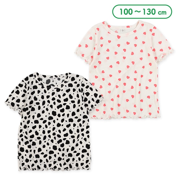 テレコハートダルメシアン半袖メロウTシャツ