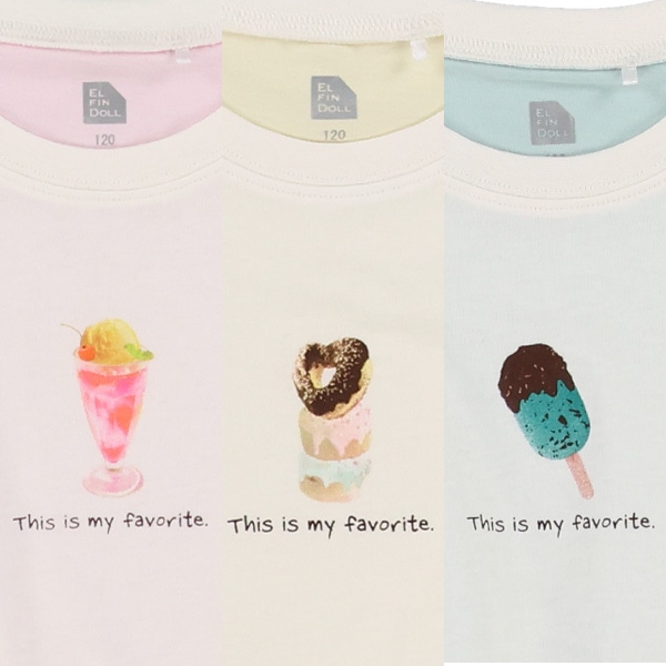 スイーツバイカラー半袖Tシャツ