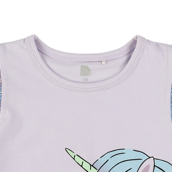 袖フリルユニコーンフレンチTシャツ