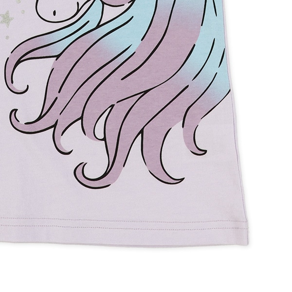 袖フリルユニコーンフレンチTシャツ