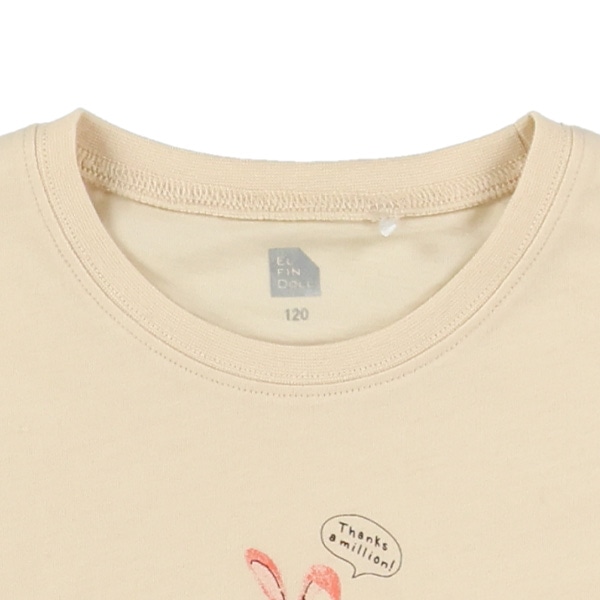 アニマル袖フリル半袖Tシャツ