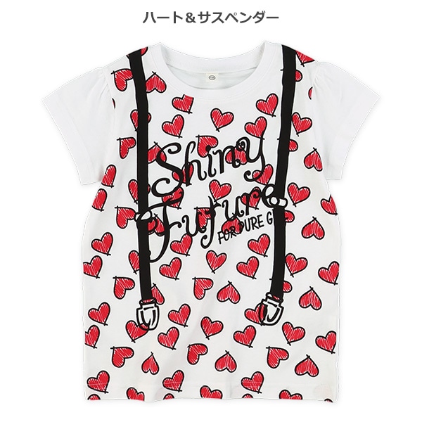 ハートリボン・ハートサスペンダー半袖Tシャツ