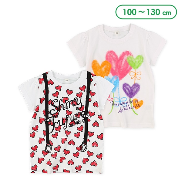 ハートリボン・ハートサスペンダー半袖Tシャツ