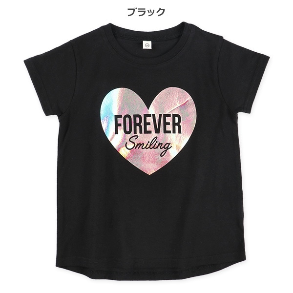 ハートロゴオーロラ箔半袖Tシャツ