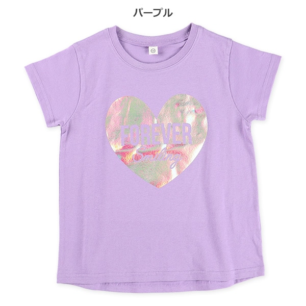 ハートロゴオーロラ箔半袖Tシャツ