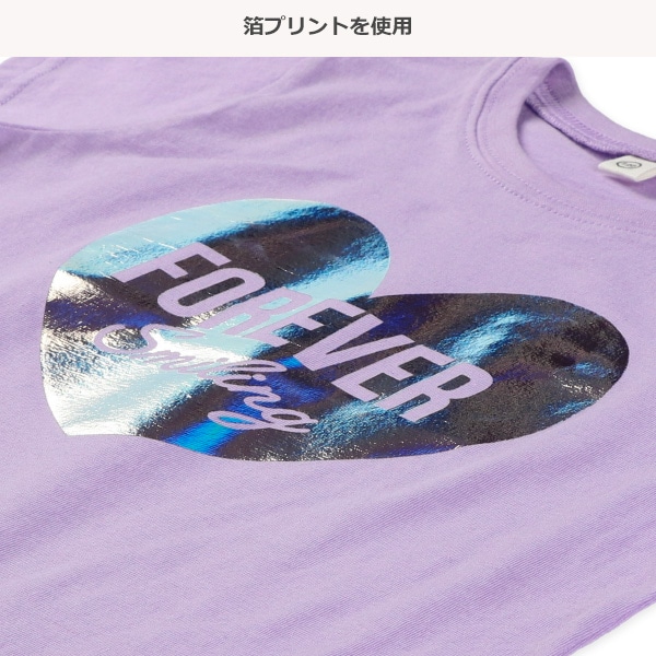 ハートロゴオーロラ箔半袖Tシャツ