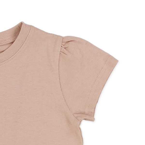 ワンポイント刺繍裾フリル半袖Tシャツ