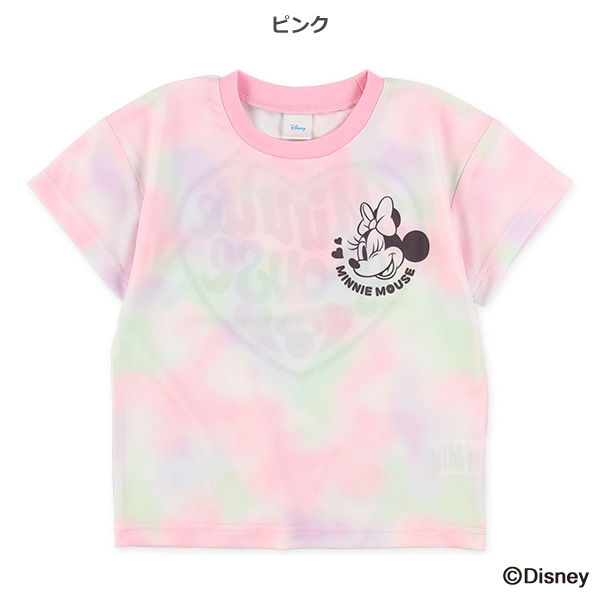 ポリエステルメッシュタイダイ風半袖Tシャツ（ミニーマウス）