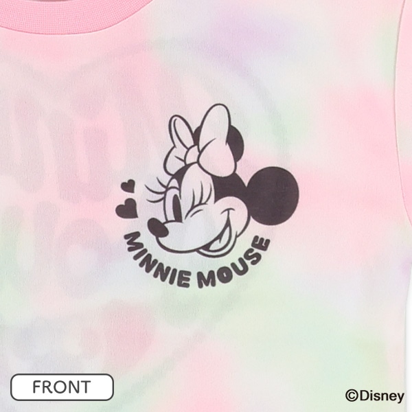 ポリエステルメッシュタイダイ風半袖Tシャツ（ミニーマウス）
