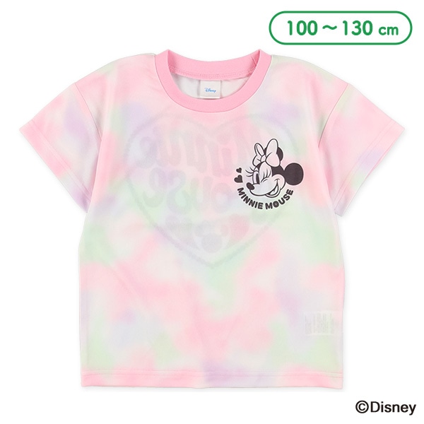 ポリエステルメッシュタイダイ風半袖Tシャツ（ミニーマウス）