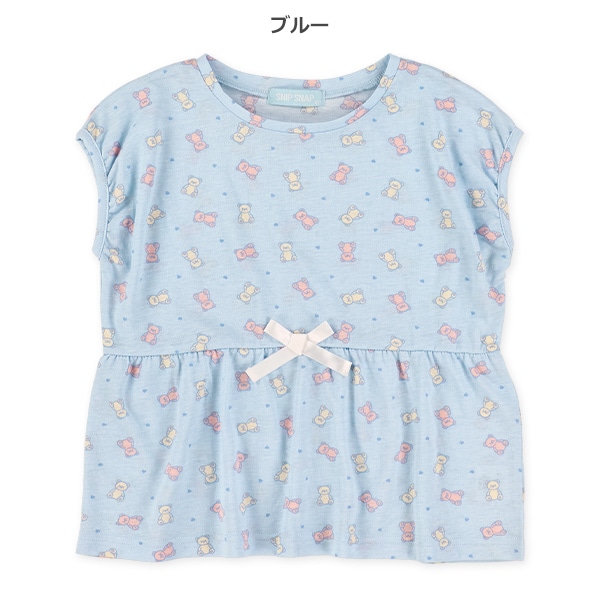 切り替えくま＆りぼんフレンチTシャツ
