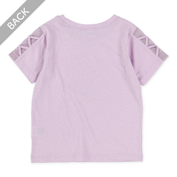 袖編み上げパフェ半袖Tシャツ