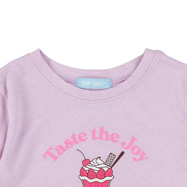袖編み上げパフェ半袖Tシャツ