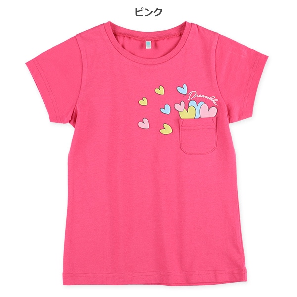胸ポケット発泡プリント半袖Tシャツ