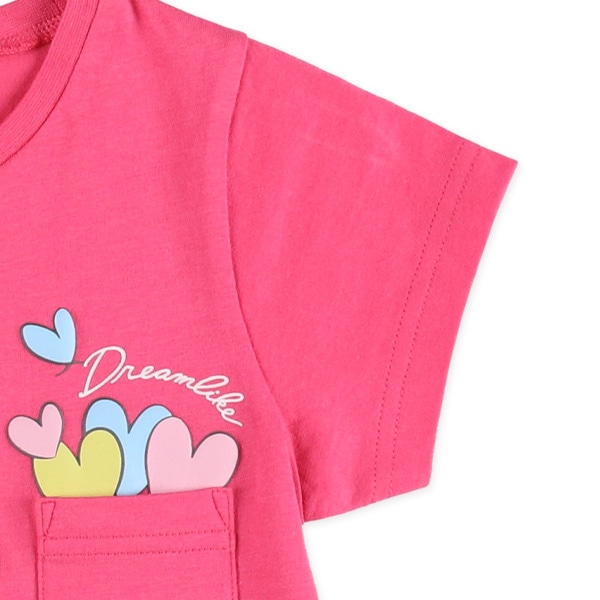 胸ポケット発泡プリント半袖Tシャツ