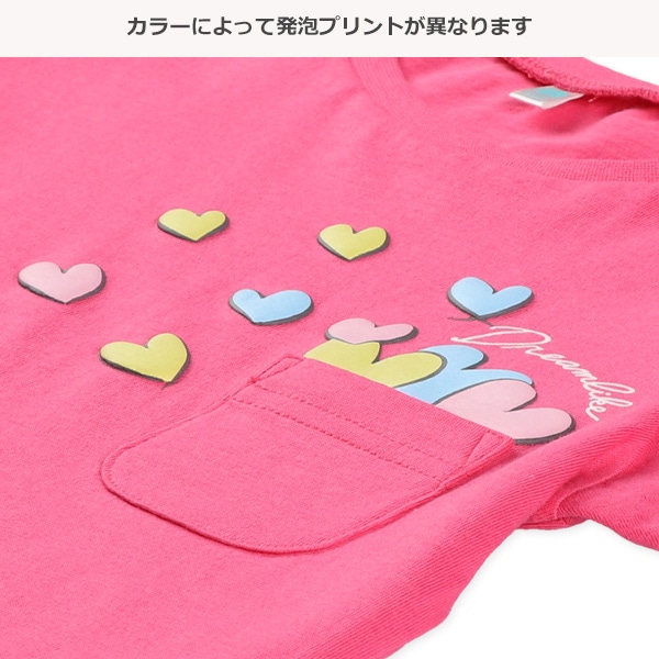 胸ポケット発泡プリント半袖Tシャツ