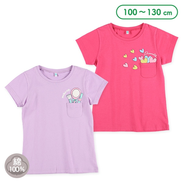 胸ポケット発泡プリント半袖Tシャツ