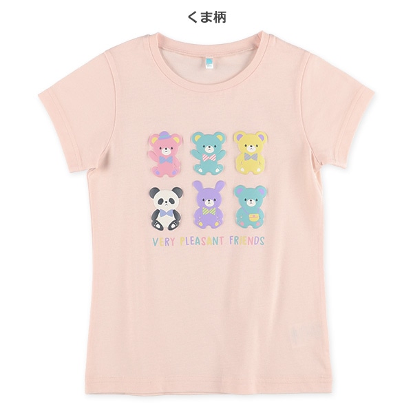 スイーツりぼんくま発泡半袖Tシャツ