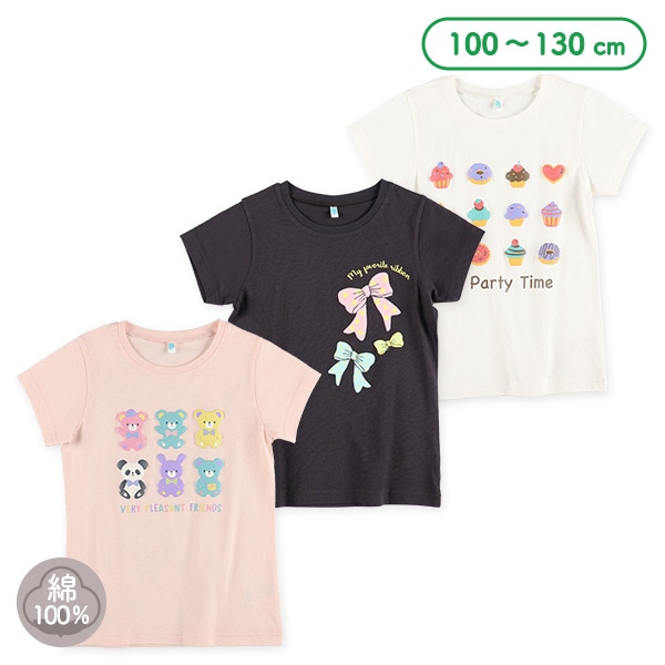 スイーツりぼんくま発泡半袖Tシャツ