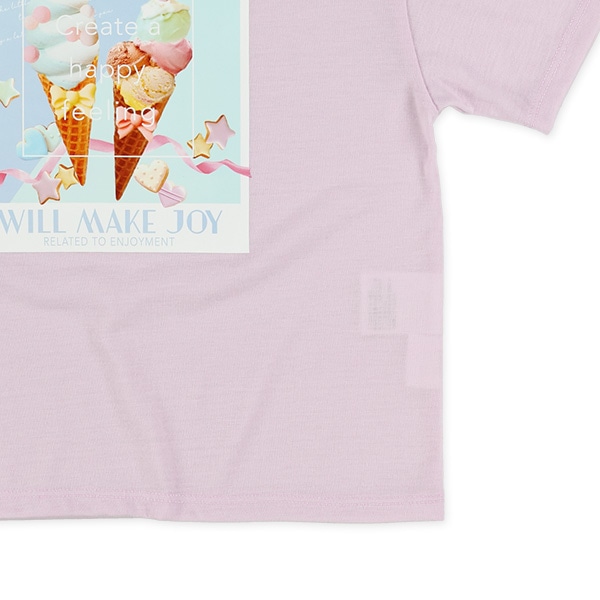 転写レースアップ半袖Tシャツ