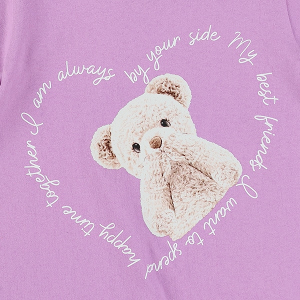 くまハートプリント半袖Tシャツ
