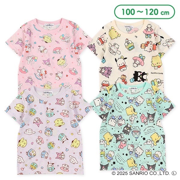総柄半袖Tシャツ（サンリオキャラクターズ）