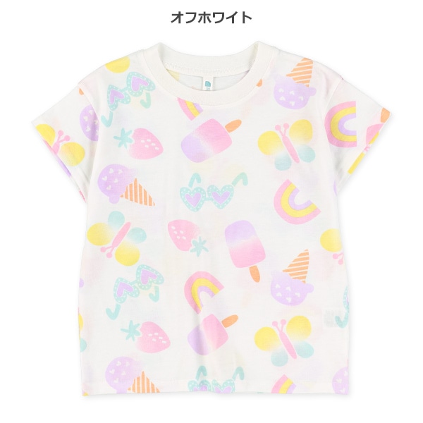 レインボー総柄半袖Tシャツ