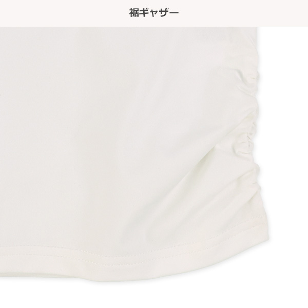 袖2本ライン立体プリントラグラン半袖Ｔシャツ