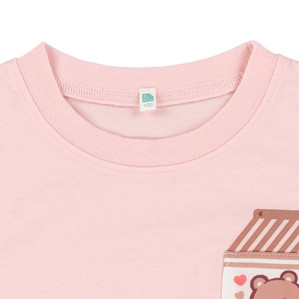 ポケットくまドリンク肩おちビッグ半袖Tシャツ