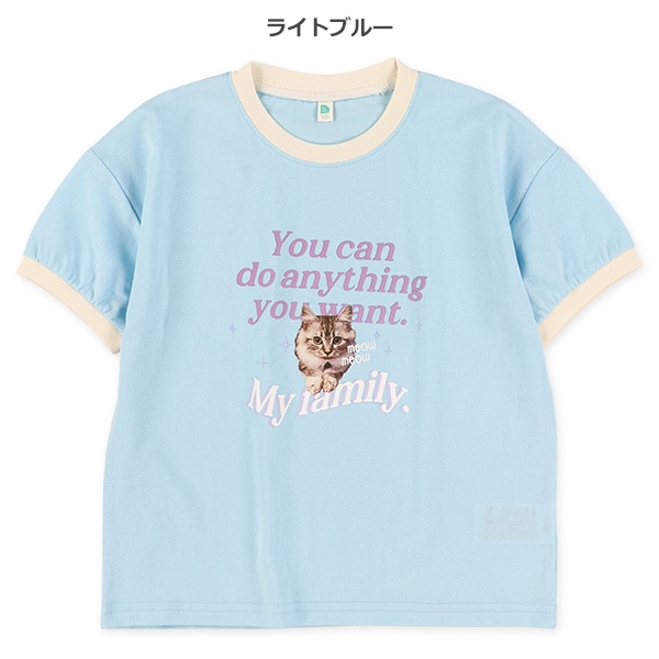 ロゴねこ転写プリント半袖Tシャツ