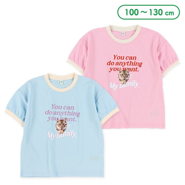 ロゴねこ転写プリント半袖Tシャツ