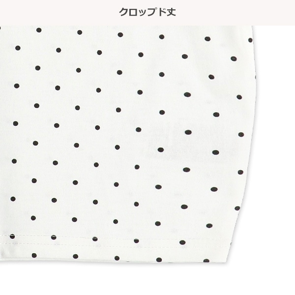 ドット総柄クロップド半袖Tシャツ