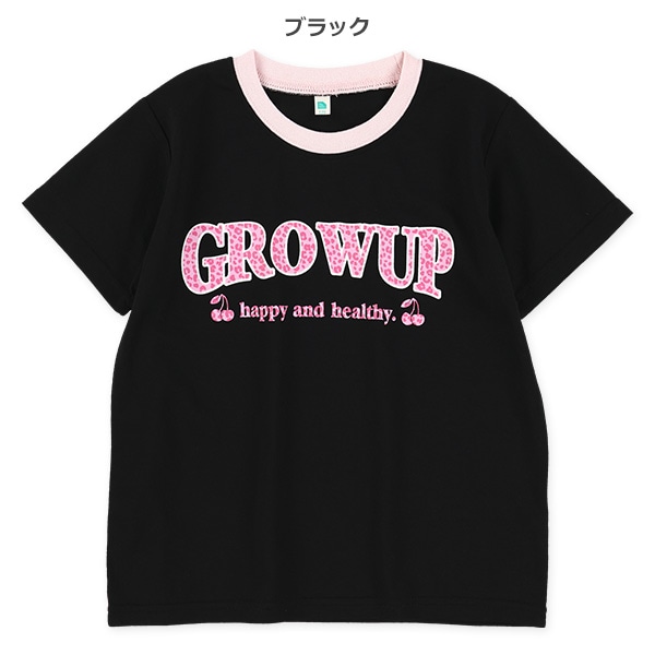 ヒョウ柄ロゴ・ハート半袖Tシャツ