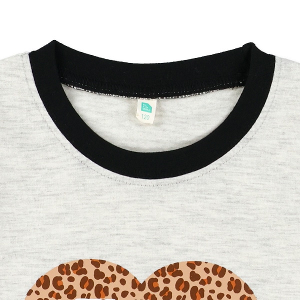 ヒョウ柄ロゴ・ハート半袖Tシャツ