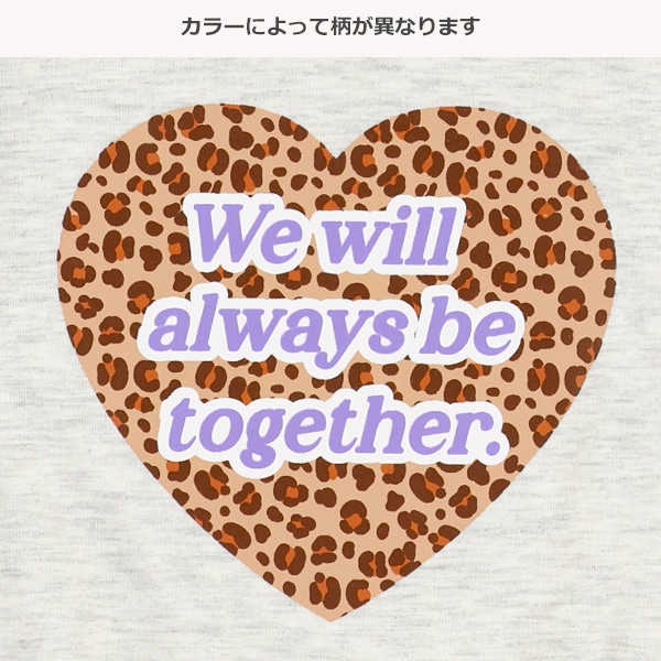ヒョウ柄ロゴ・ハート半袖Tシャツ